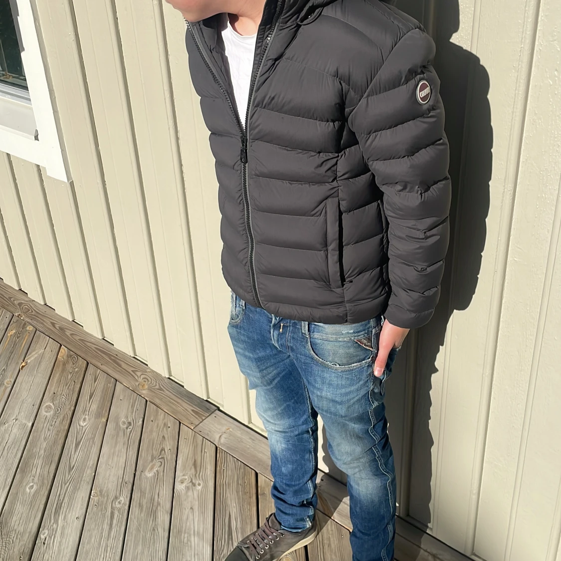 Svart Colmar pufferjacka med huva