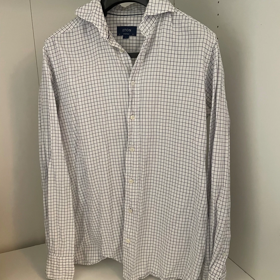 Vit rutig skjorta från Eton, M