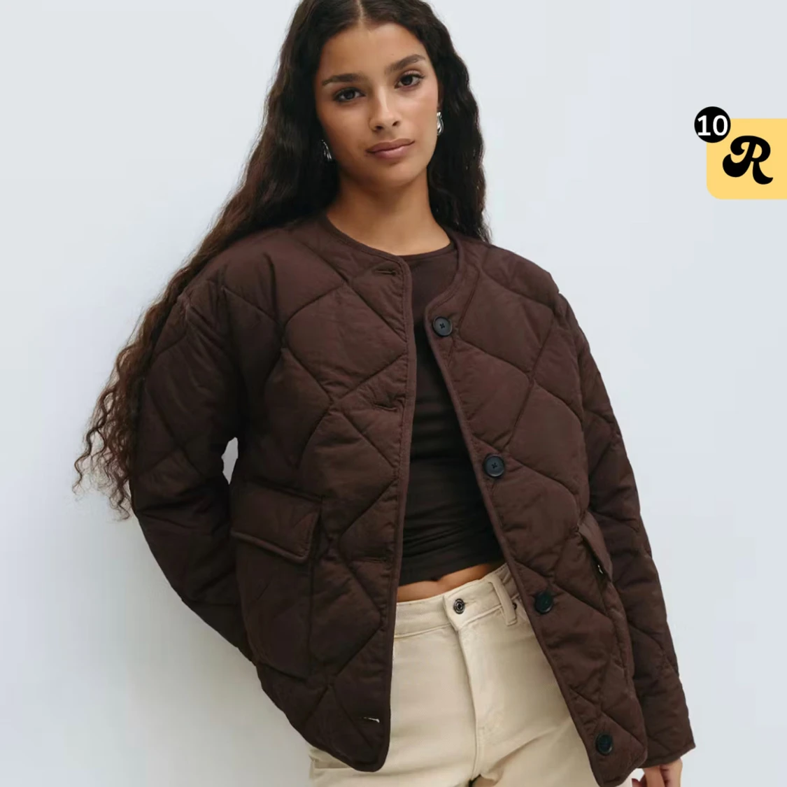 Brun quiltad jacka från Gina Tricot❤️ - 1