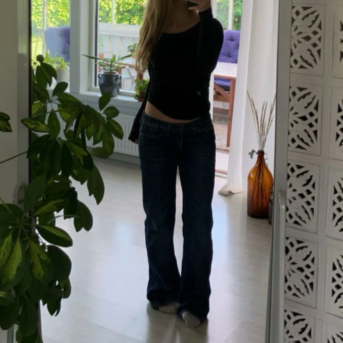 Mörkblå lågmidjade jeans från G-star