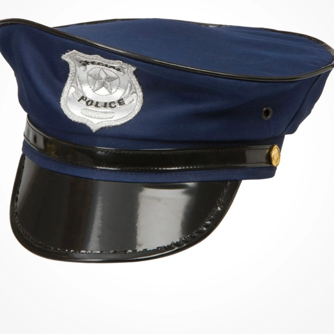 Mörkblå polis-keps med badge