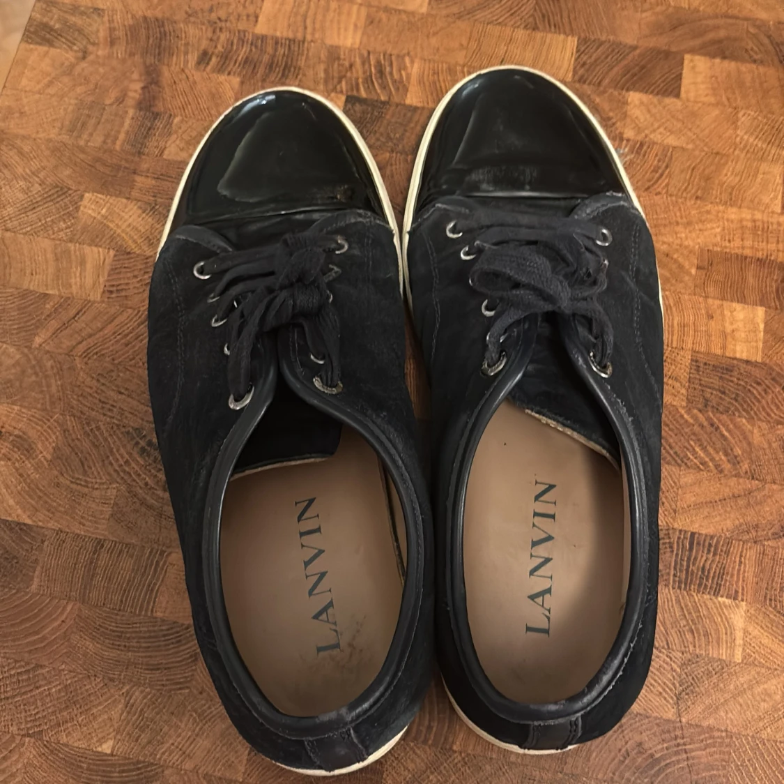 Svarta sneakers från Lanvin mocka/lack - 3