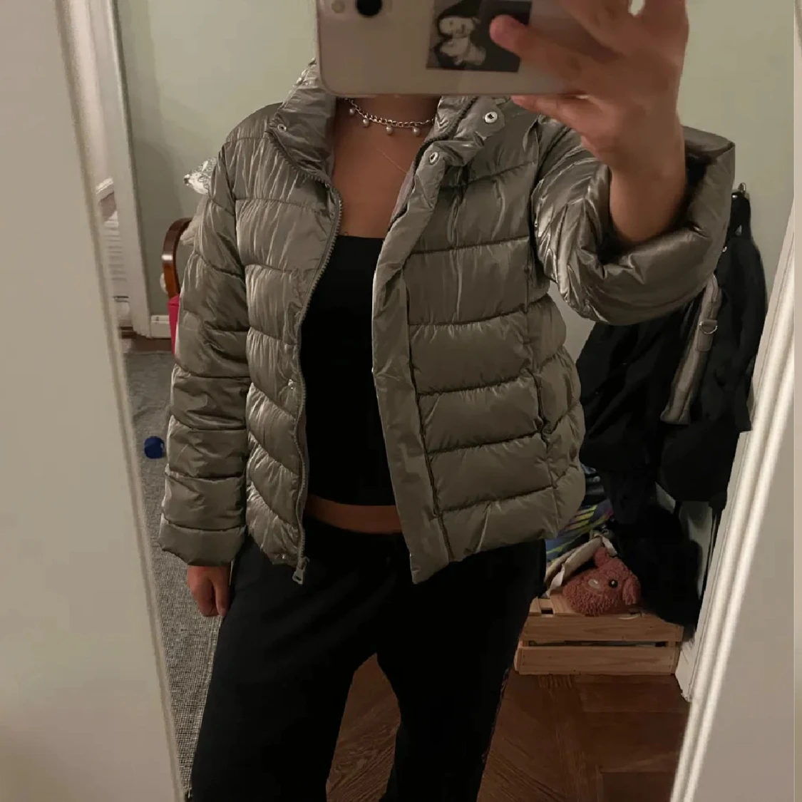 Grå/silvrig herno likande jacka - 1