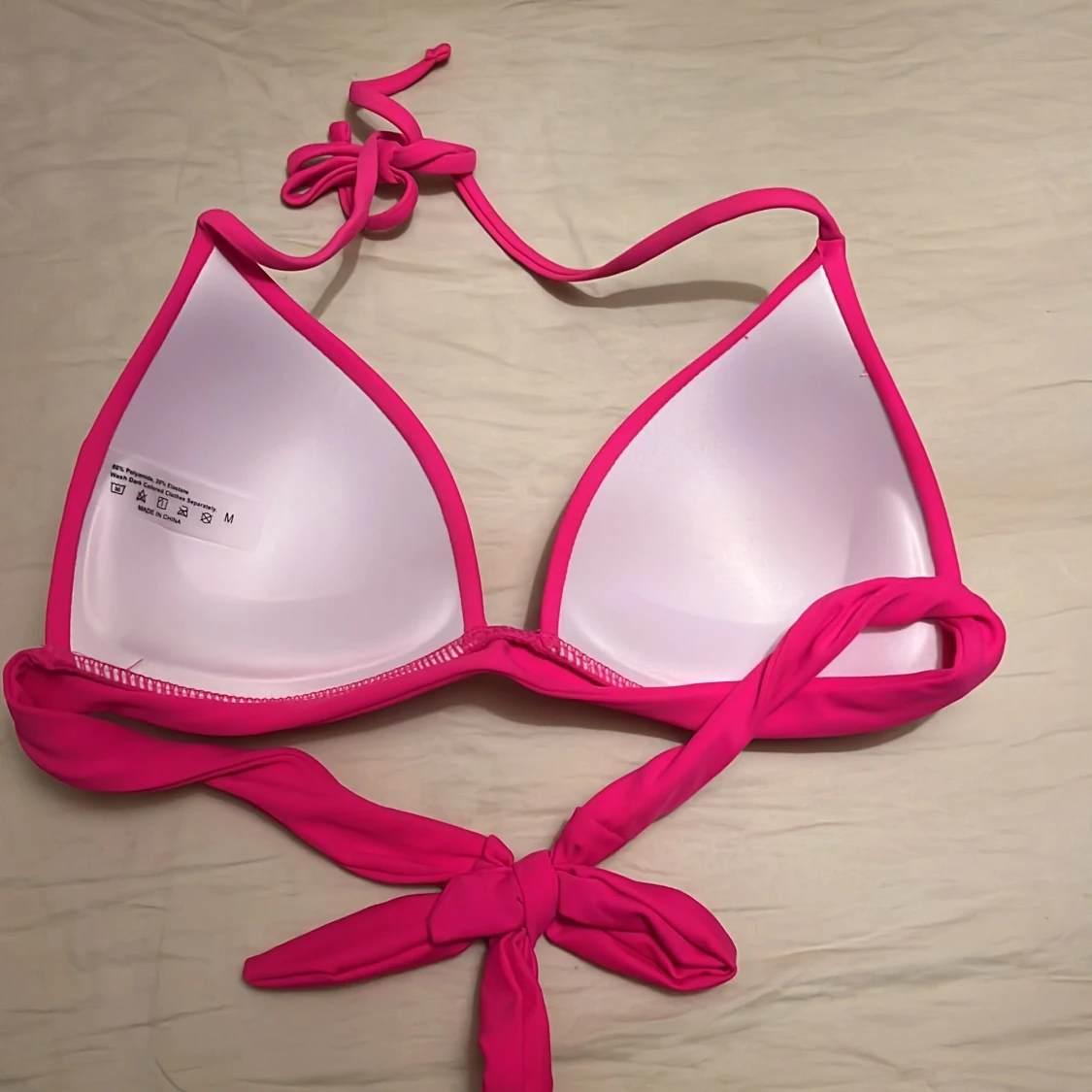 Rosa bikiniöverdel med knytband - 1