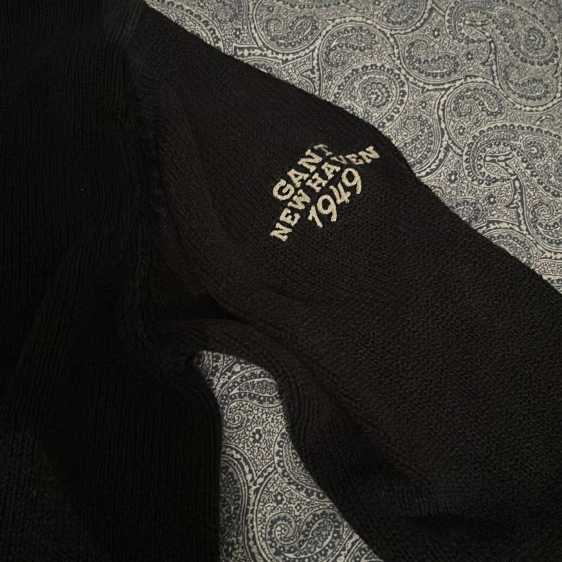 Blå stickad tröja med amerikansk flagga från Gant - 3