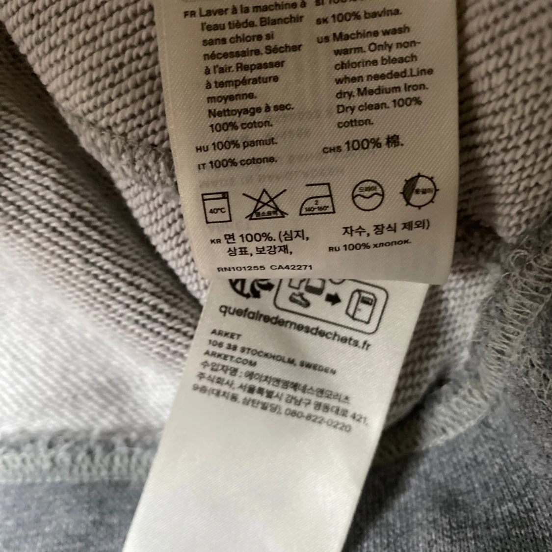 Grå sweatshirt från ARKET i bomull - 3