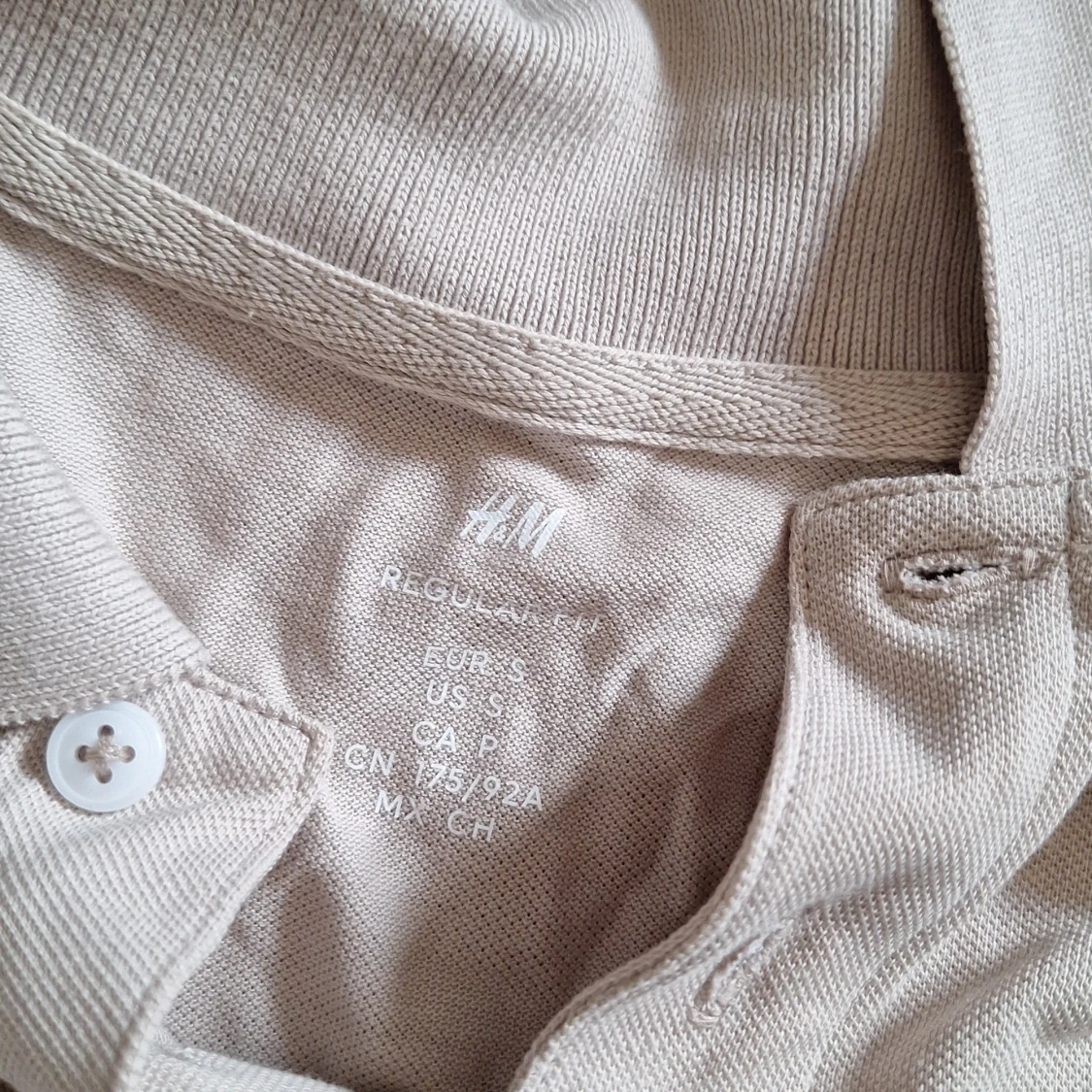 Vit pikétröja från H&M, storlek S - 1