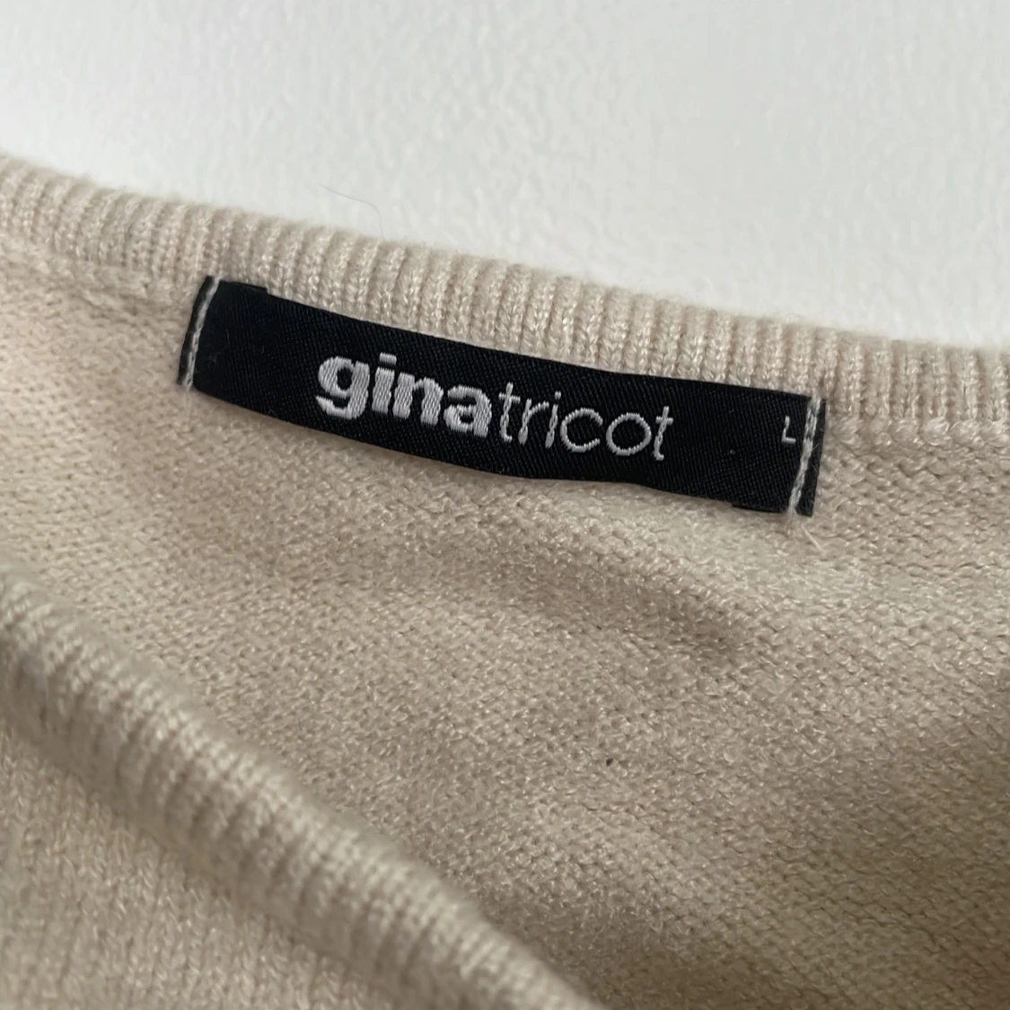 Beige stickad linnetopp Gina Tricot - 1