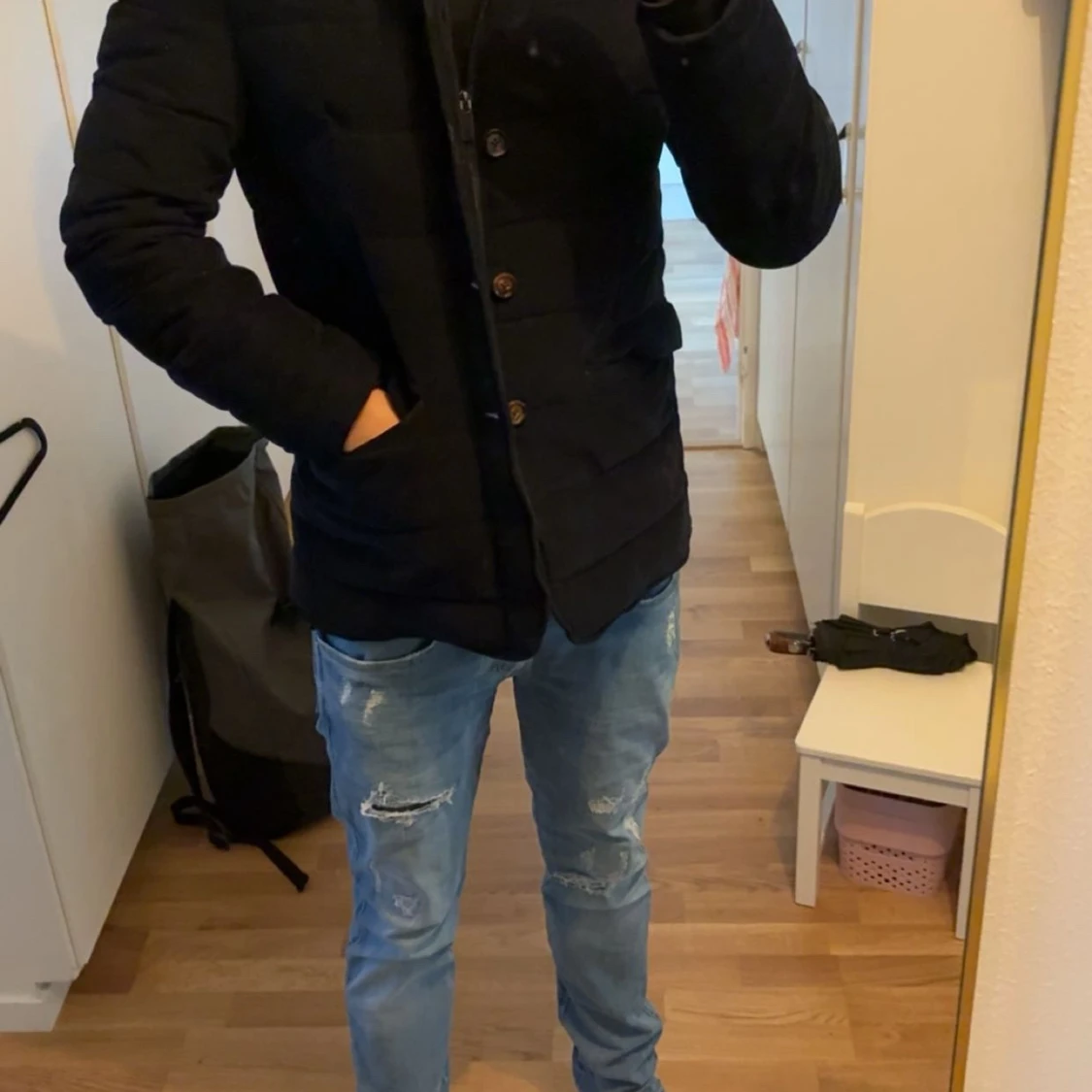 Svart quiltad pufferjacka från Cavoli