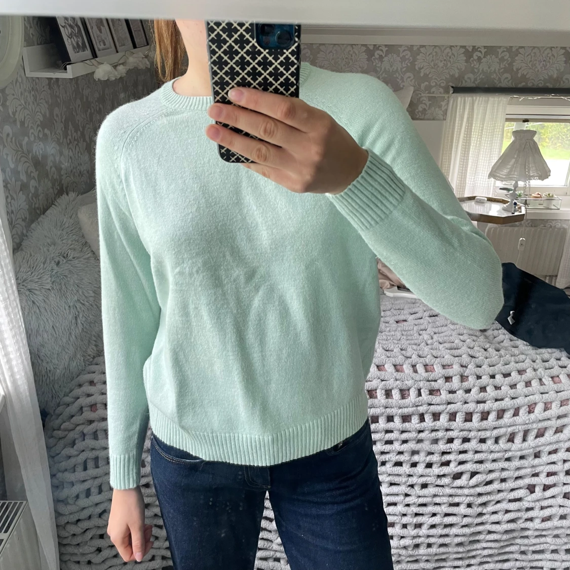 Mintgrön stickad tröja  - 2