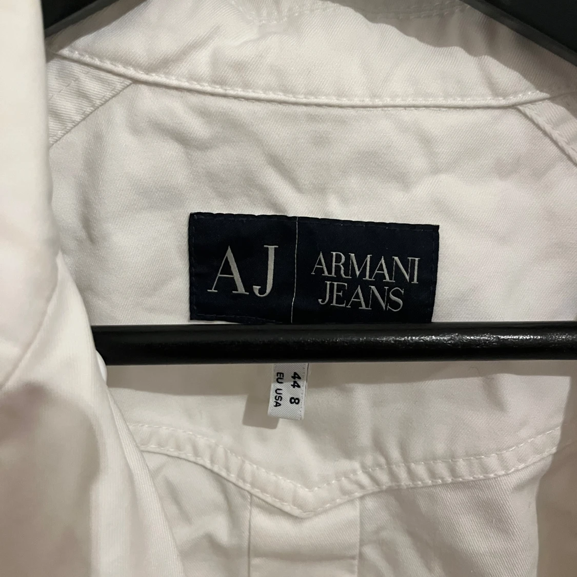 Vit vintage oversized jacka/ kavaj från Armani Jeans - 4