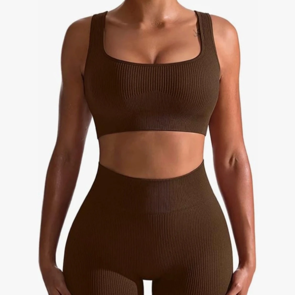 Bruna ribbade träningstights shorts - 3