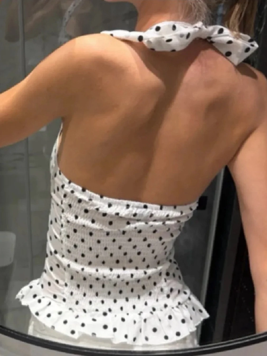 Vit prickig linnetopp med volang - 1