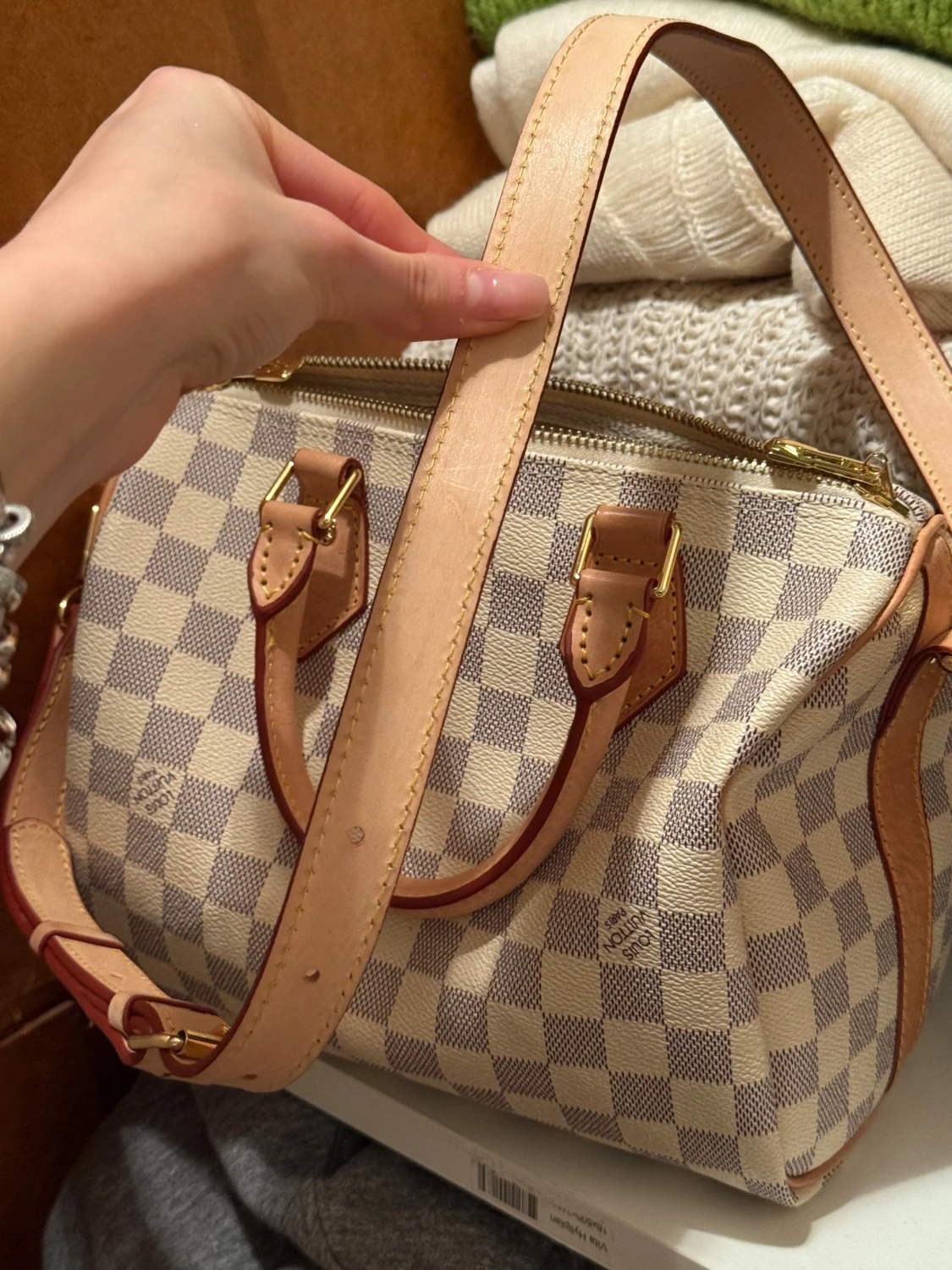Louis Vuitton Damier handväska beige - 2