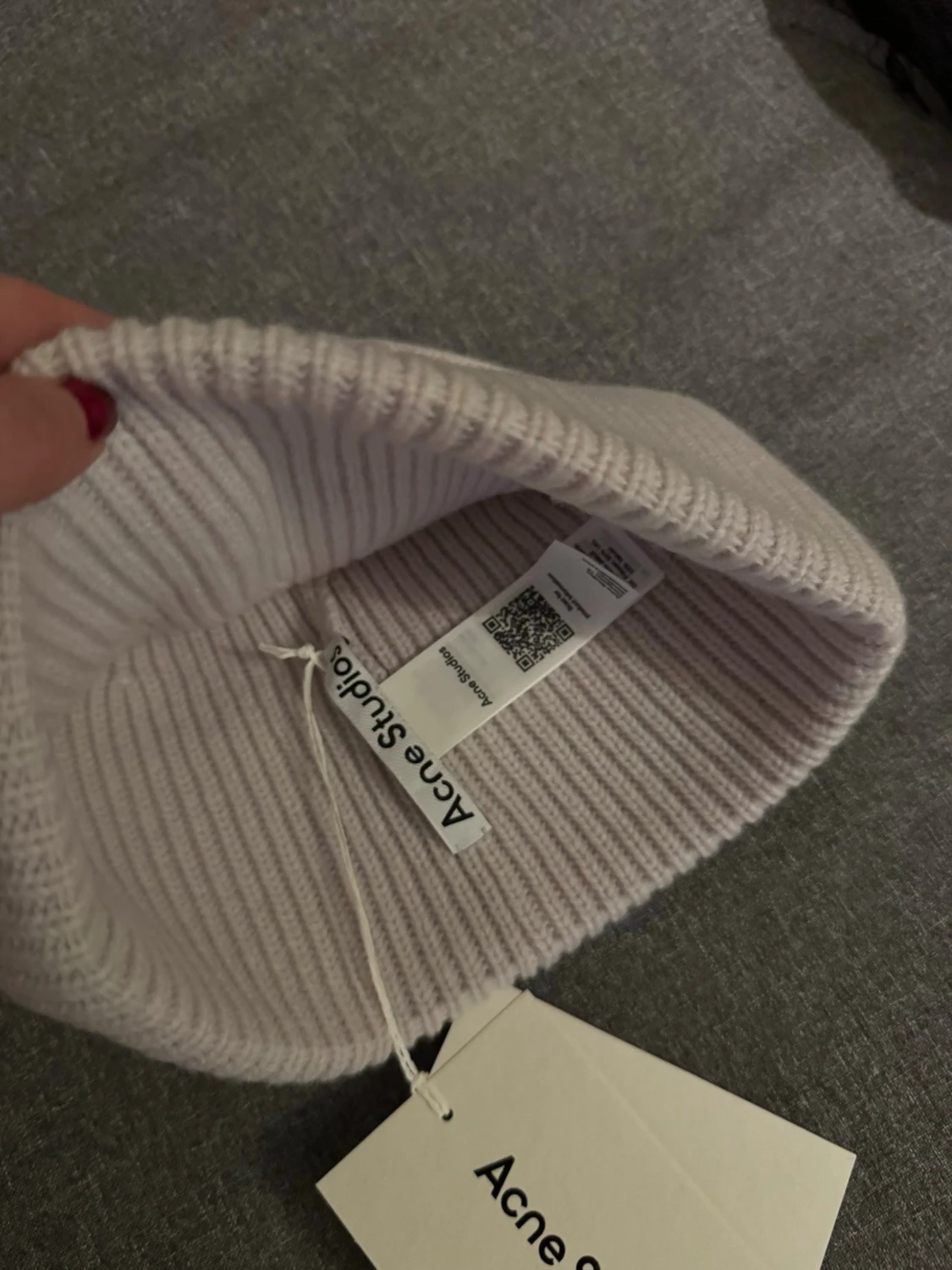 Vit/beige  stickad mössa Acne Studios - 2