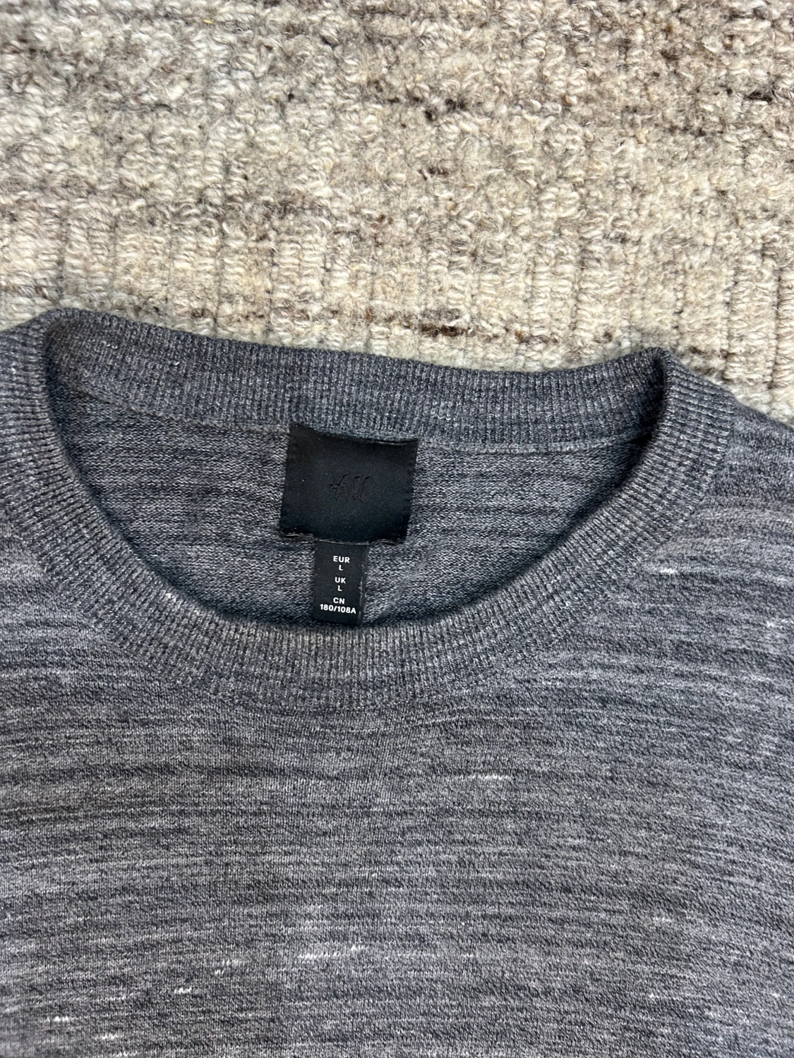 Grå randig stickad tröja H&M - 1