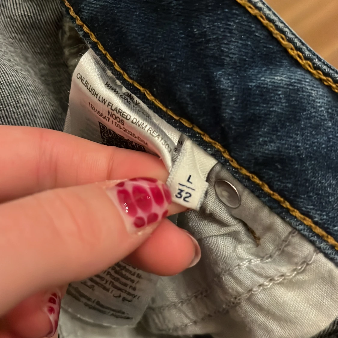 Blå low waist bootcut jeans  - 3