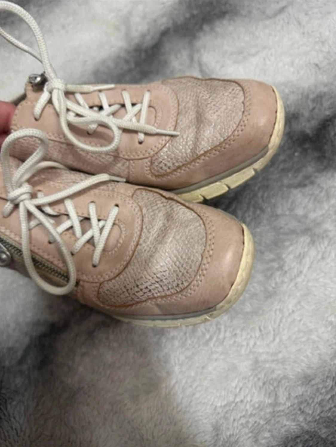 Rosa sneakers med dragkedja och snörning - 3