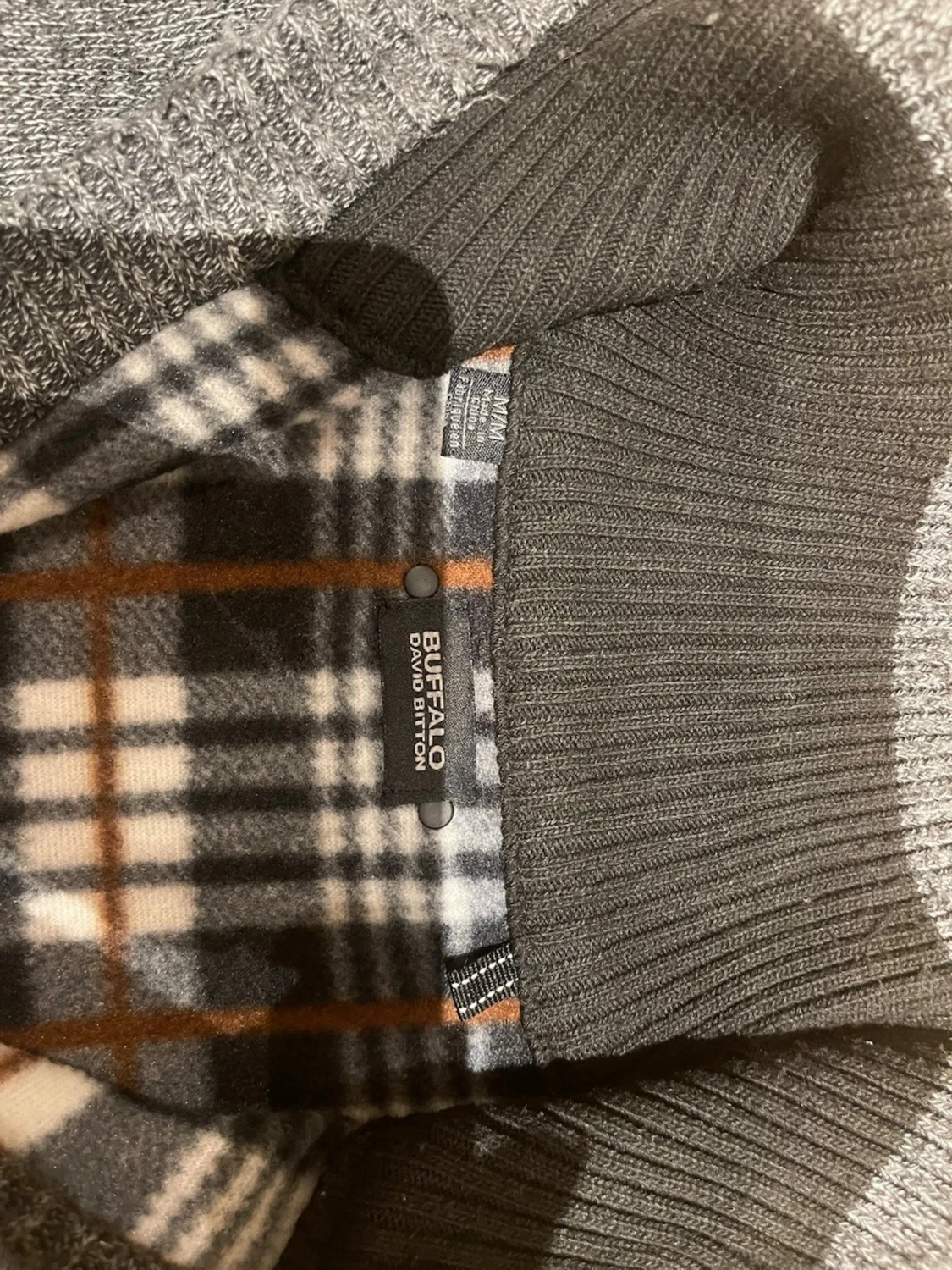 Grå stickad half zip-tröja Buffalo stl M - 3