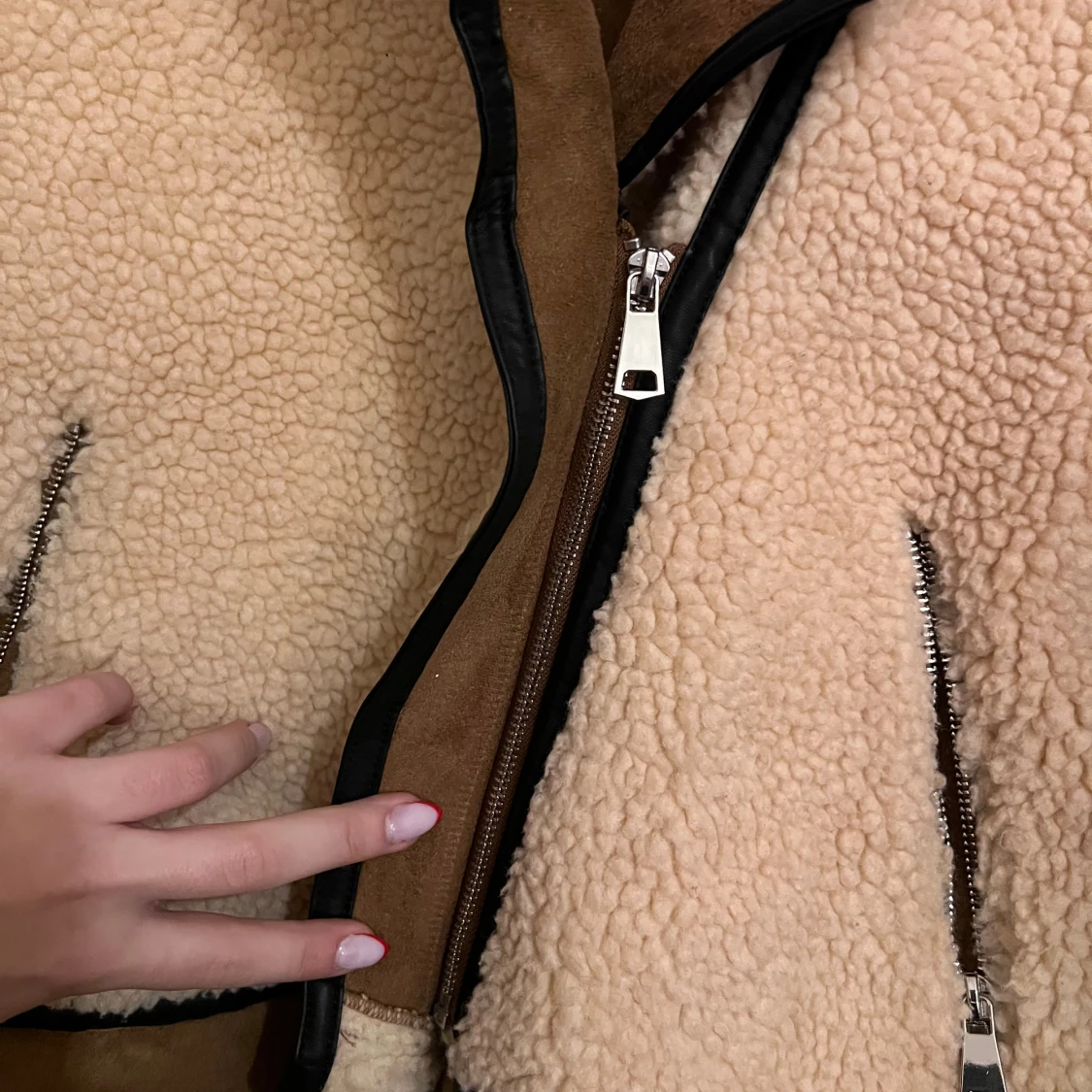 Beige teddyjacka  - 3