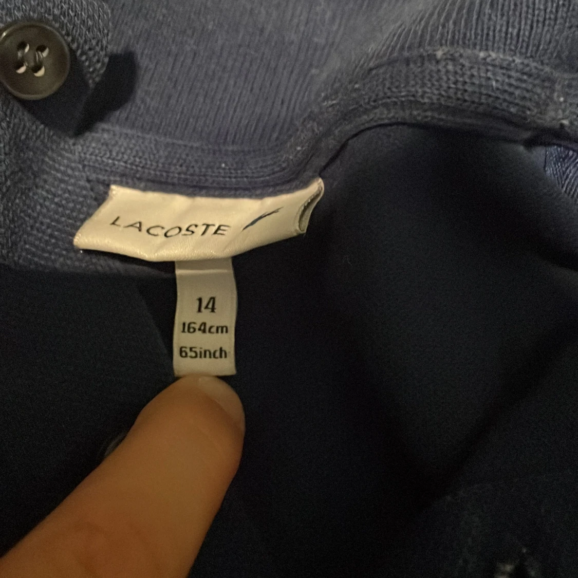 Marinblå pikétröja från Lacoste - 1