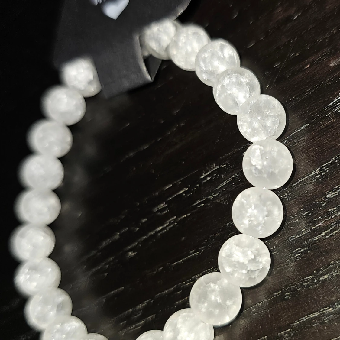 Handgjort vitt pärlarmband - 2