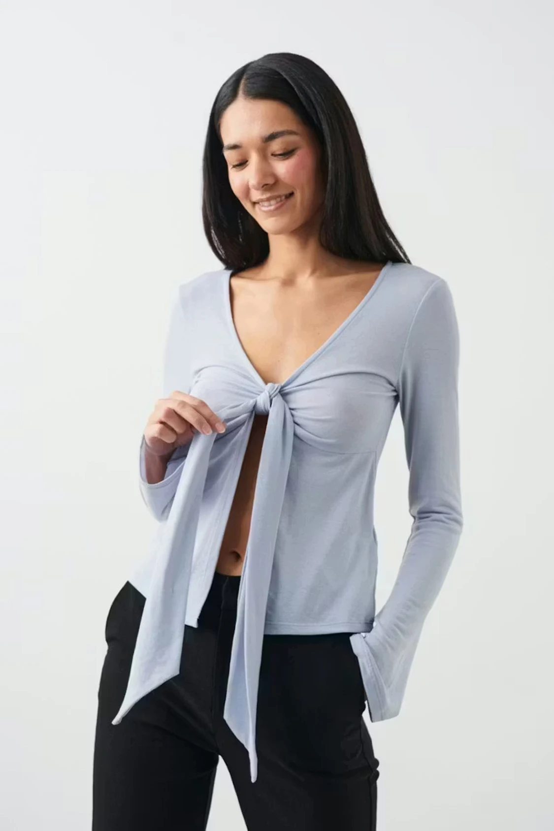 Ljusblå omlottopp från Gina Tricot - 1