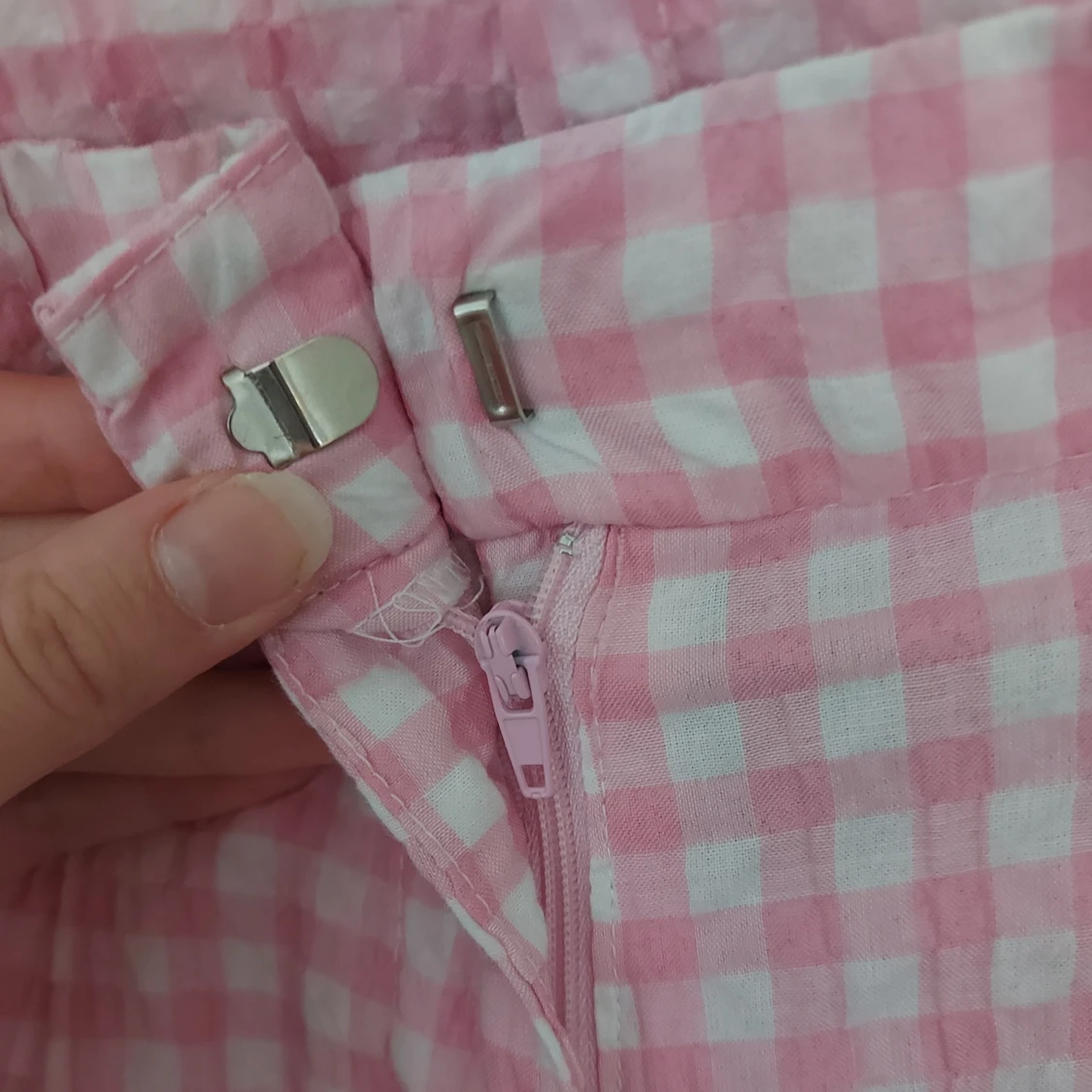 Rosa och vita rutiga shorts - 2