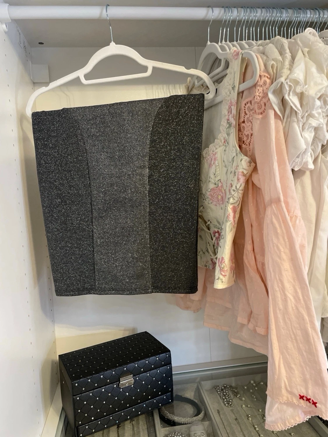 Glittrig silver kjol - 1