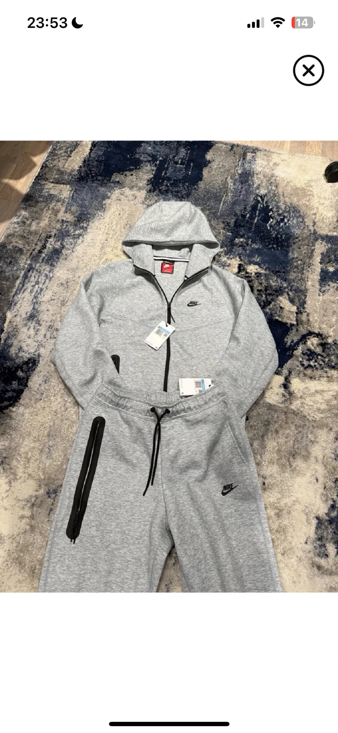 Nike tech tracksuite helt ny grå - 3