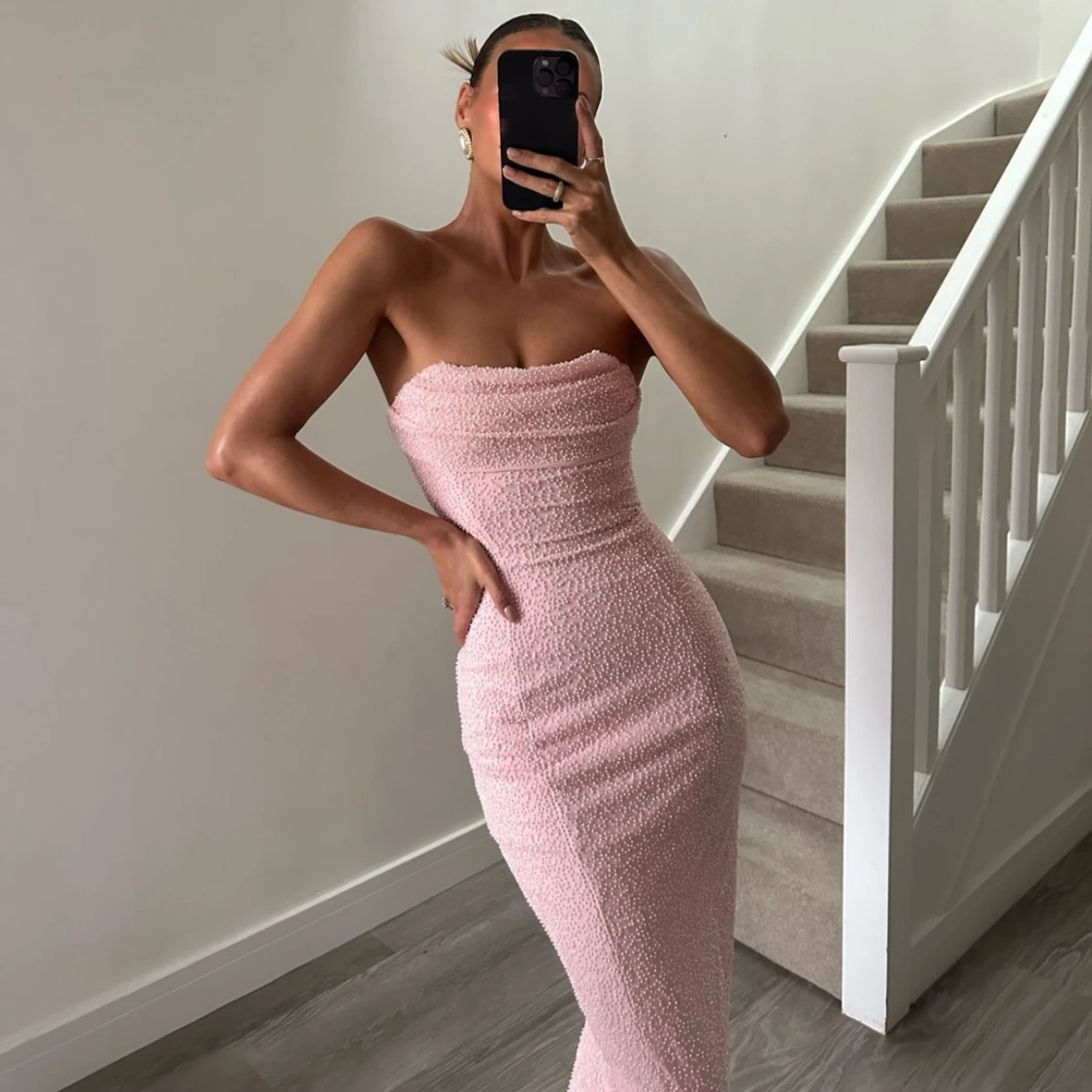 Oh Polly maxi dress ljusrosa