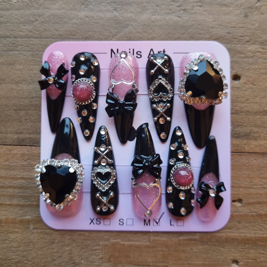 Handmade Gothic lösnaglar Strl M - 4