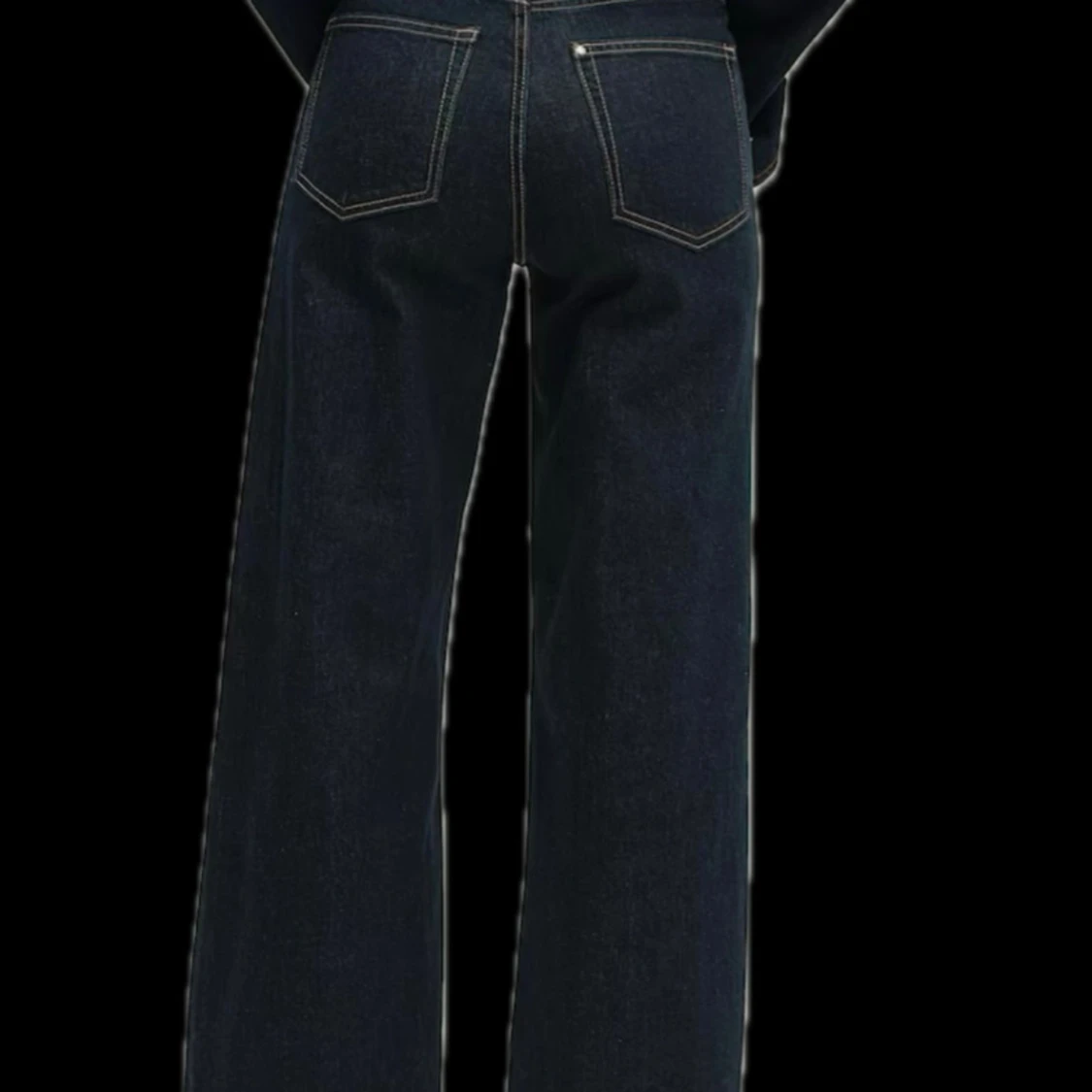 Mörkblå wide jeans från H&M, strl 40 - 4