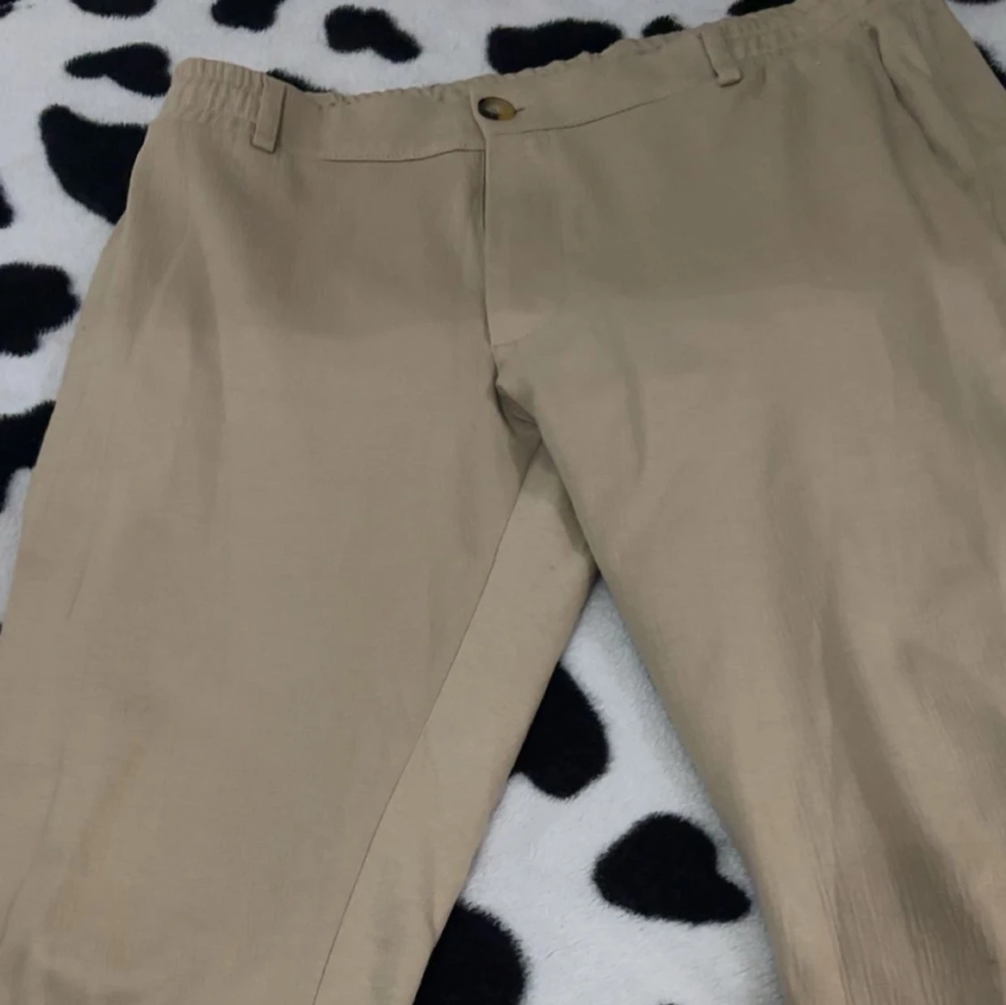 Beige chinos med elastisk midja - 2