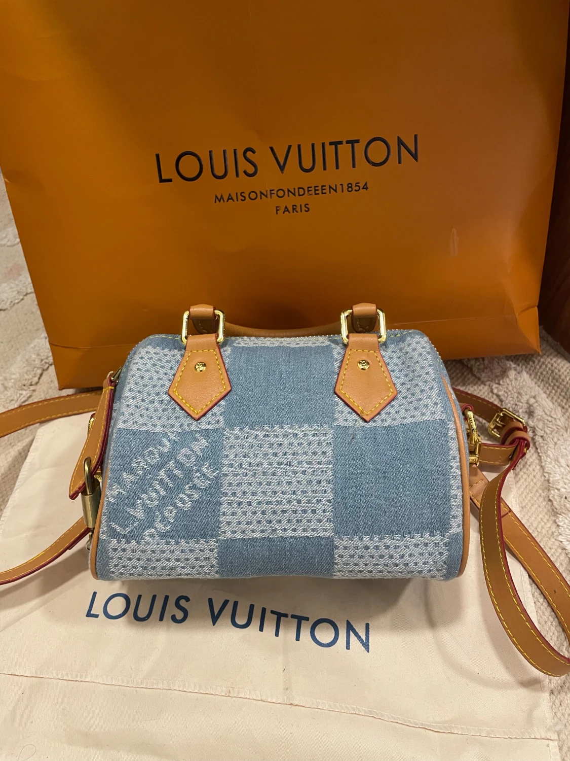 Louis Vuitton denim handväska - 1