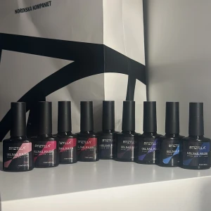 BTIZTLLA gelnagellack och UV-lampa - Säljer ett set med BTIZTLLA gelnagellack i flera färger som rött, rosa, lila och blått, samt en vit och svart BTIZTLLA 120W UV-nagellampa med timerfunktion. Perfekt för att fixa snygga gelnaglar.