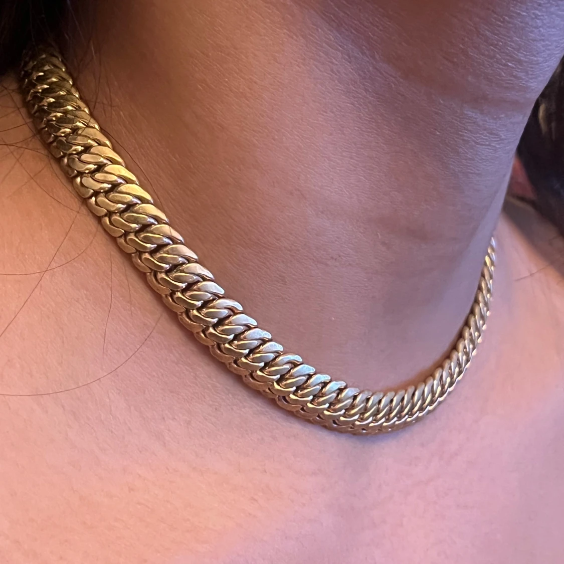 Chunky kedjehalsband och armband guldplaterad  - 2