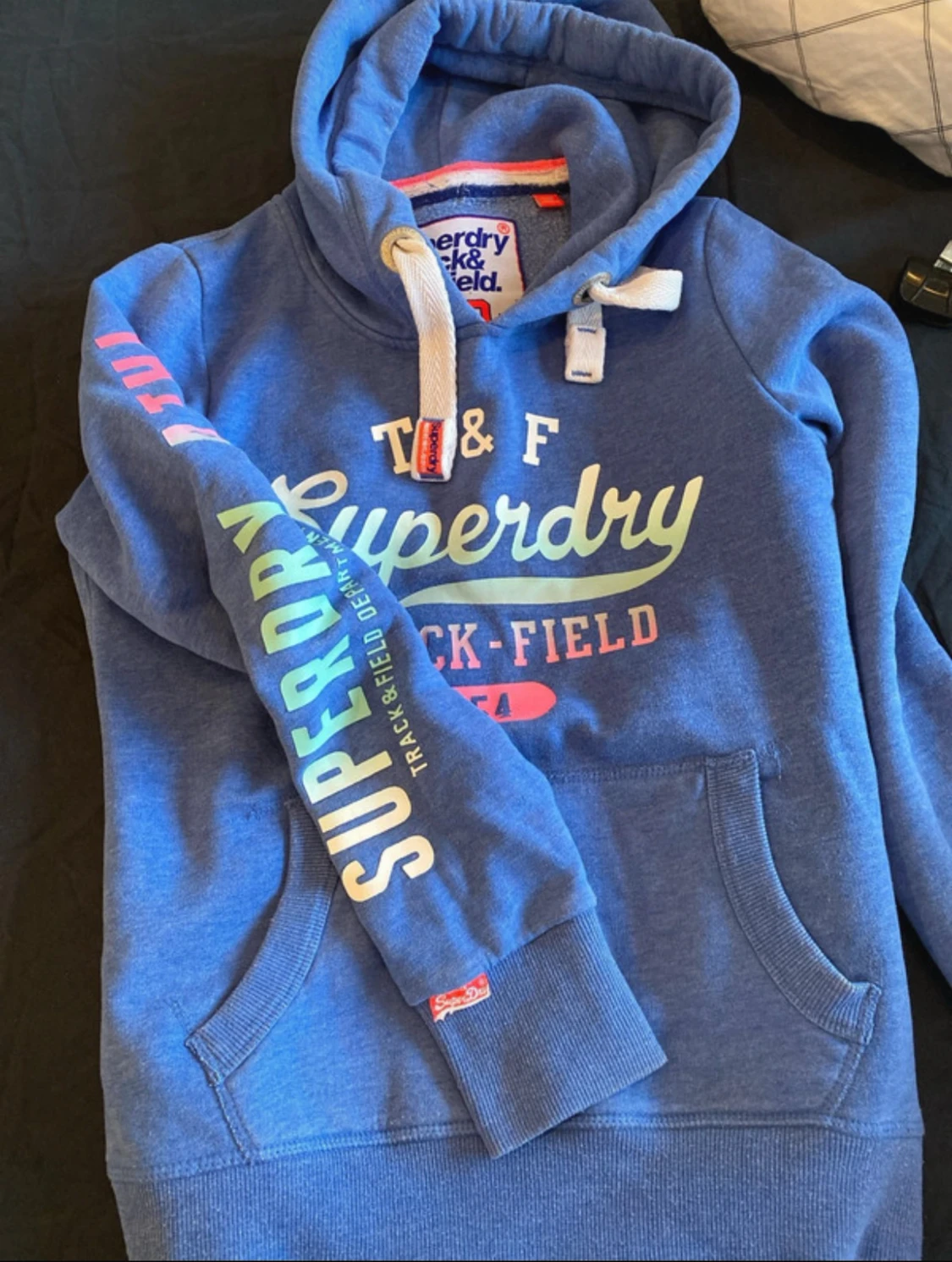 Blå Superdry hoodie med tryck - 3