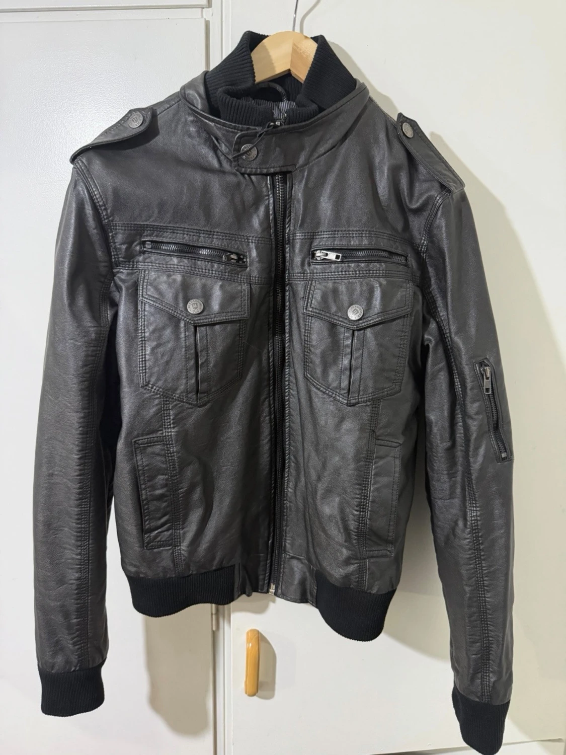 Svart skinnjacka från Indigo Jeans S