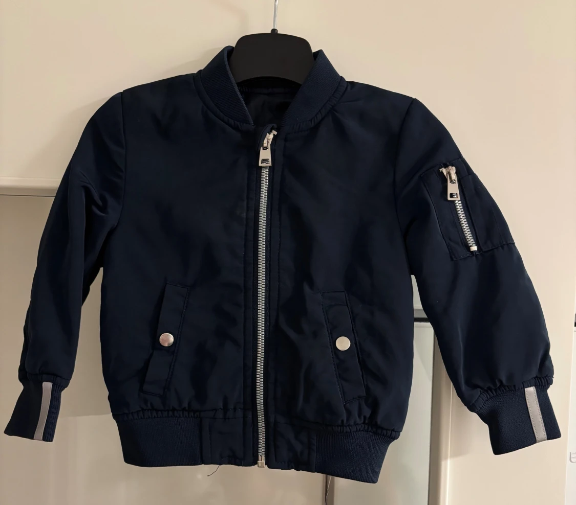 Mörkblå Skill bomberjacka med dragkedjor