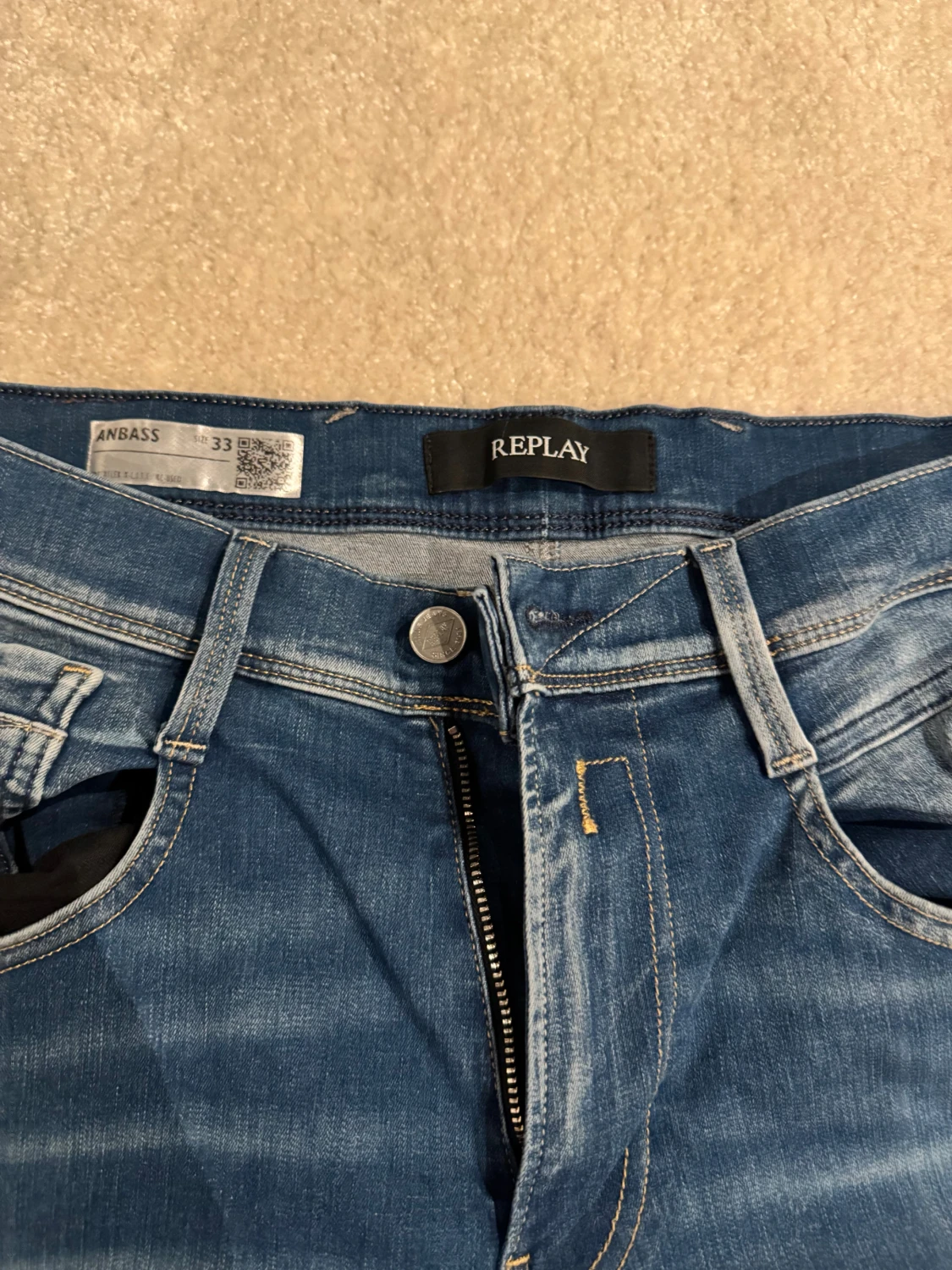 Replay Anbass blå jeans, storlek 33.  W-33 L-32.     4 - 1