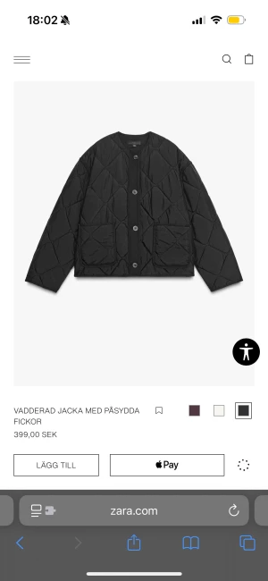Svart quiltad jacka från Zara - As snygg jacka från Zara💕💕 original pris 399