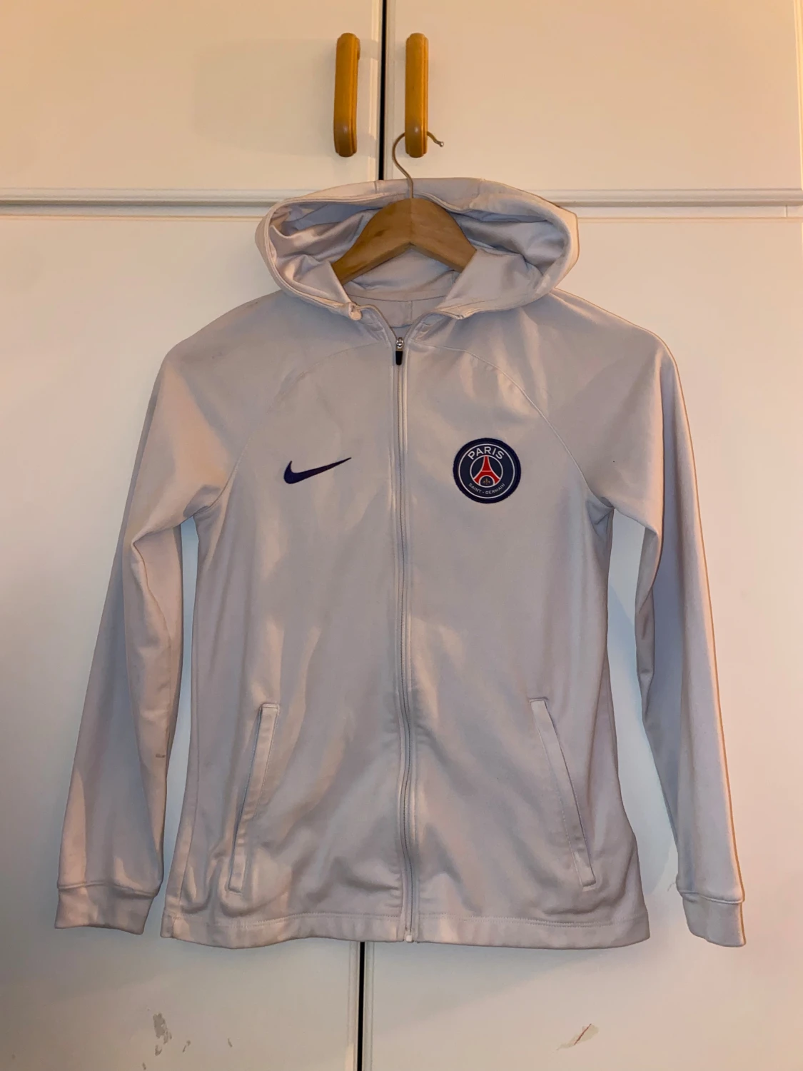 Vit Nike PSG hoodiejacka med dragkedja