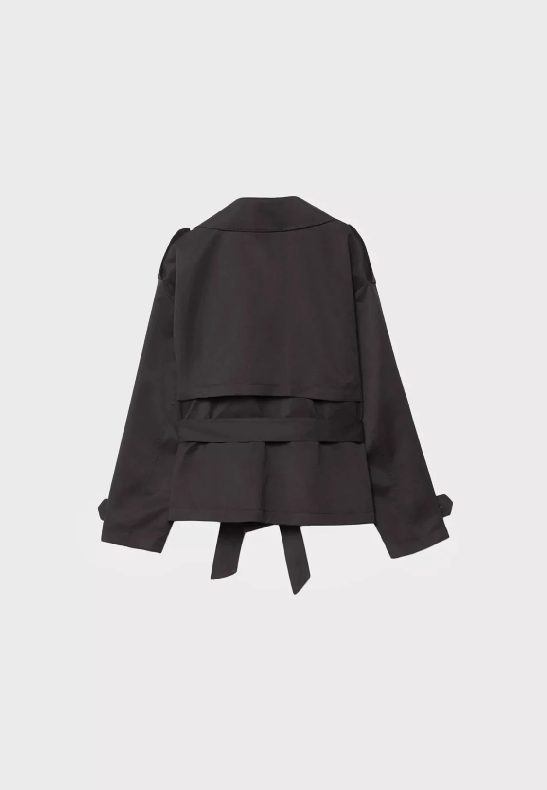 Svart kort trenchcoat - 1