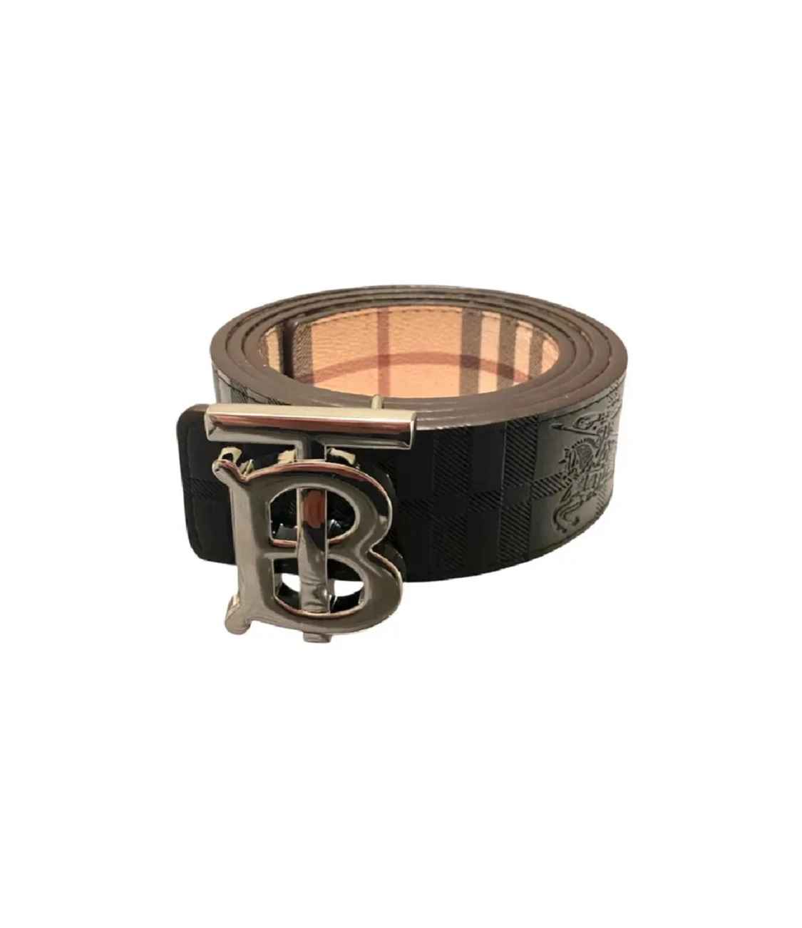 Burberry rutigt skärp med B-spänne