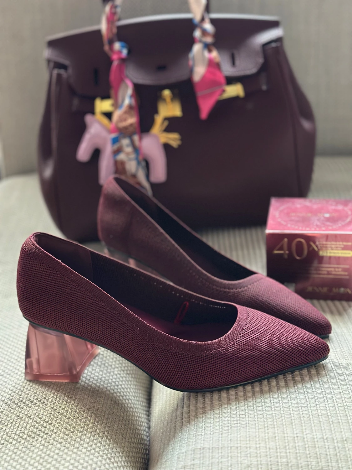 Vinröda pumps från Parisian  - 1