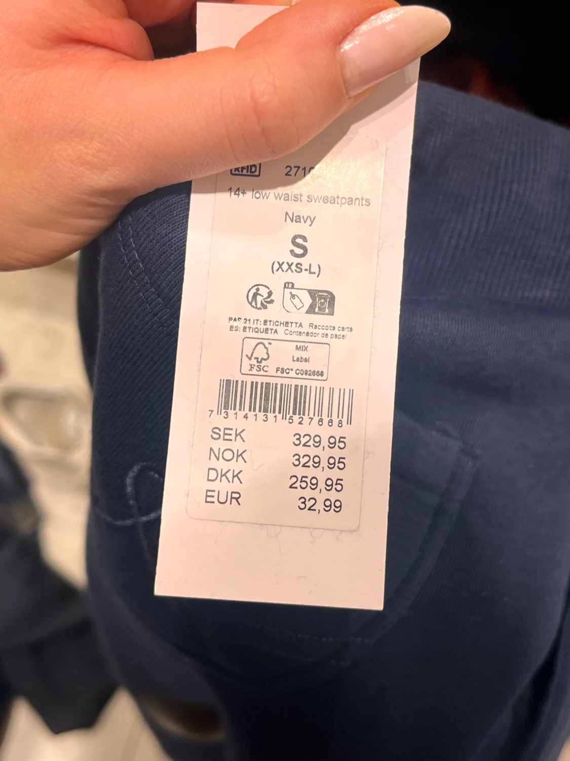 Mörkblå sweatpants med snörning - 1