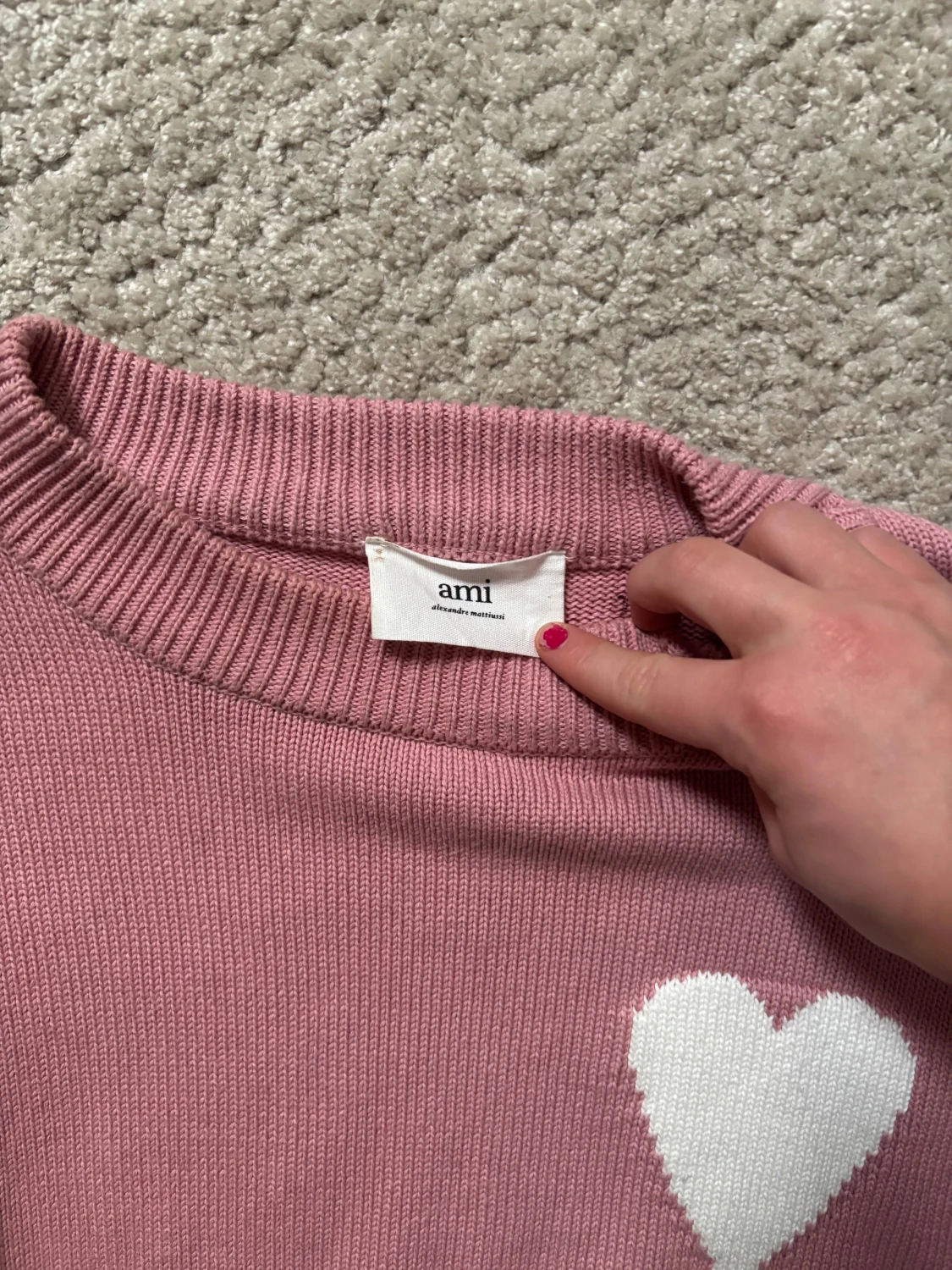 Rosa stickad tröja från Ami - 2