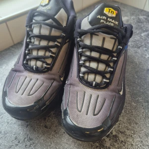 Nike Air Max Plus Tn sneakers svart/grå - Nike Air Max Plus Tn sneakers i svart och grått med tydliga detaljer och Tuned Air-sula. Ovandel i mesh och syntet, svarta snören och distinkta linjer på ovandelen. Ikonisk Tn-logga på plösen och hälen. Perfekta för dig som gillar streetwear. Strlk 41 
