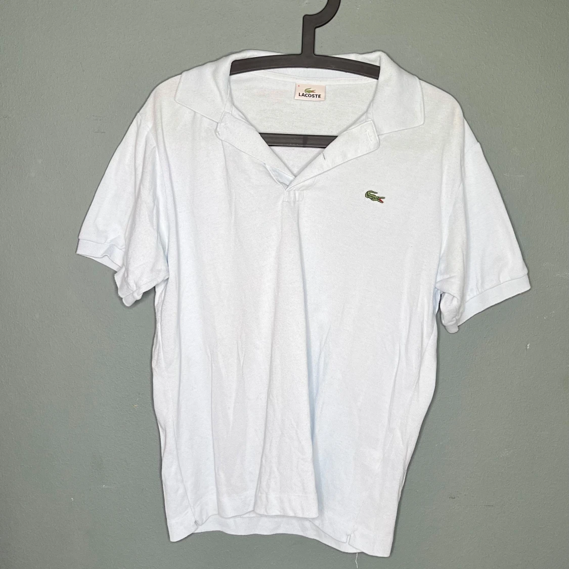 Ljus blåLacoste pikétröja i bomull